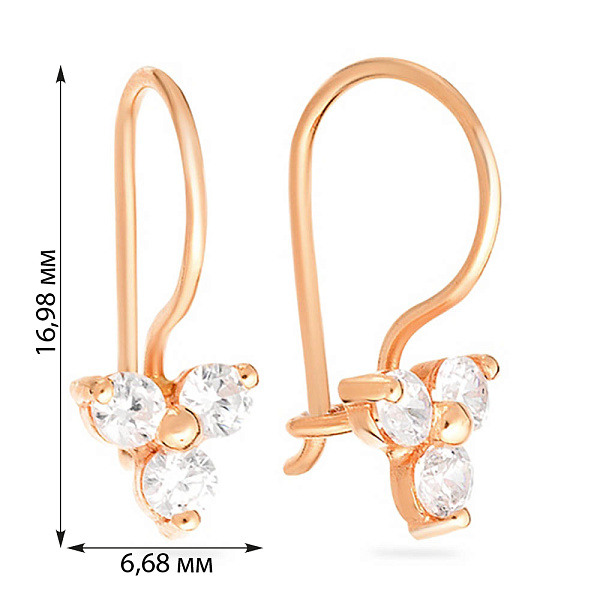 Детские золотые серьги с фианитами (арт. 110296) – изображение 2