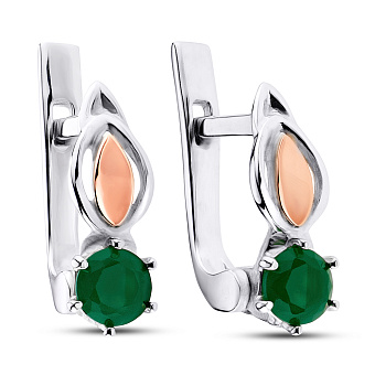 Фото Серебряные серьги с хризолитом (арт. 7202/204Хрзсп)