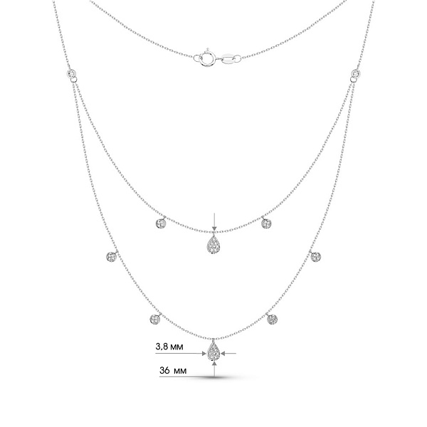 Золоте багатошарове кольє з діамантами (арт. Ц341554020б) – зображення 2