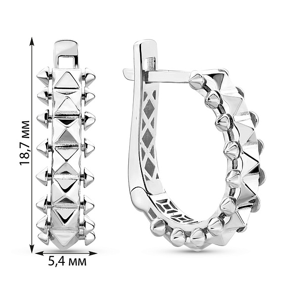 Серьги из белого золота (арт. 1091644б) – изображение 2