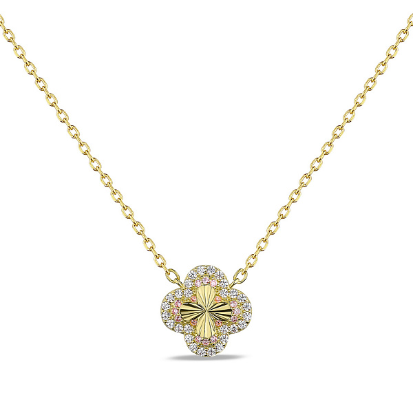 Серебряное колье с альпинитами и фианитами (арт. 7507/2196/15жар) – изображение 1