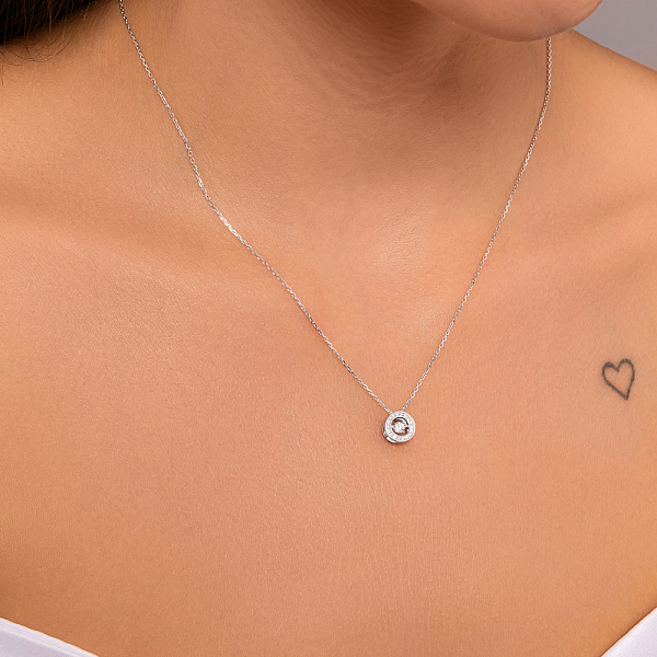 Золоте кольє з танцюючим діамантом (арт. 7109775202) – зображення 3