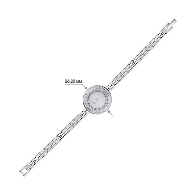 Срібний годинник з фіанітами  (арт. 7526/280)