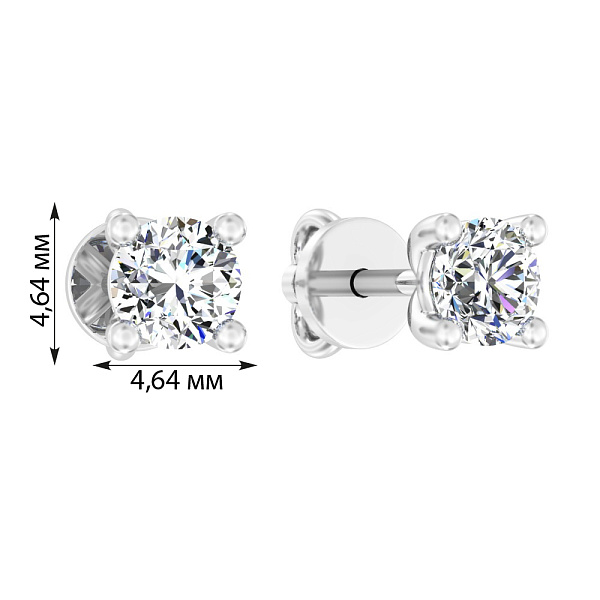 Пусеты из белого золота с бриллиантами  (арт. Т01116206036б) – изображение 3