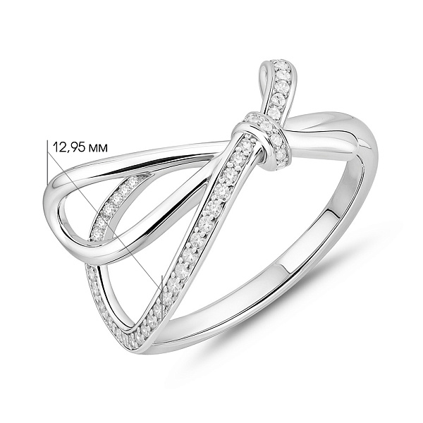 Кольцо из белого золота с бриллиантами (арт. К011829015б) – изображение 4