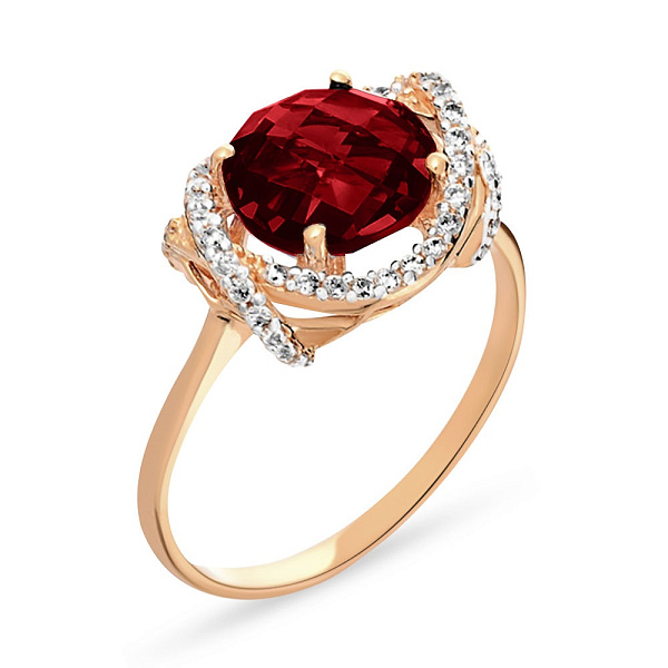 Кольцо золотое с кварцем (арт. 140578ПкГ) – изображение 1