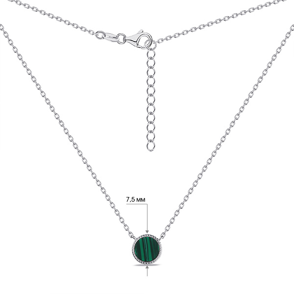 Серебряное колье с малахитом (арт. 7507/1979млх) – изображение 3