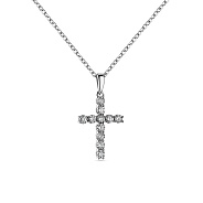 Золотое колье Крестик с бриллиантами (арт. Ц341189020б)