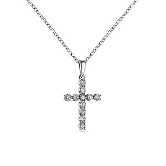 Золотое колье Крестик с бриллиантами (арт. Ц341189020б)