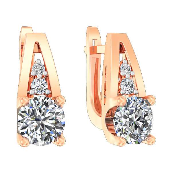 Серьги золотые с фианитами (арт. 111038) – изображение 1