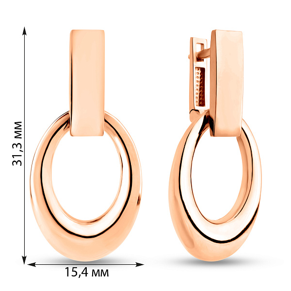 Серьги из красного золота (арт. 1091375) – изображение 5