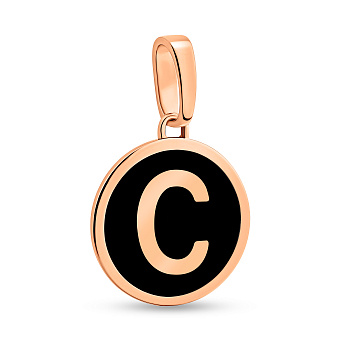 Фото Золотой кулон Буква С с эмалью (арт. 440992еч)