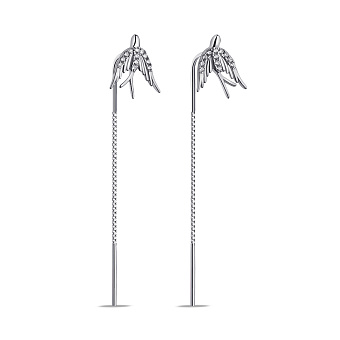 Фото Серебряные серьги-протяжки Птицы с фианитами (арт. 7502/С2Ф/2024)