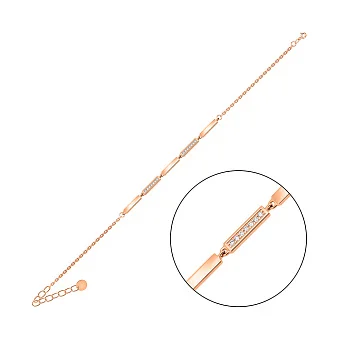 Браслет з червоного золота з діамантами (арт. Б011571010)