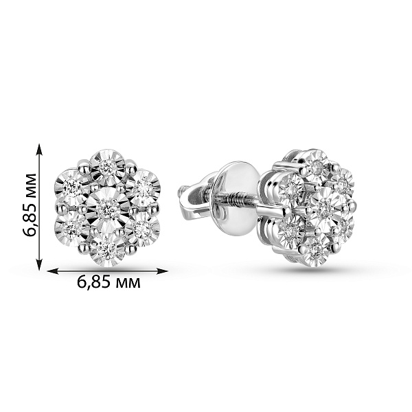 Серьги из белого золота с бриллиантами (арт. Т011724010б) – изображение 2