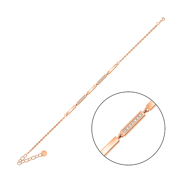 Браслет з червоного золота з діамантами (арт. Б011571010) – зображення 1