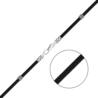 Ювелірний шнурок зі срібними вставками (арт. 7307/271/3ш)