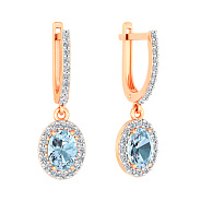 Золотые серьги с топазом и фианитами (арт. 111159Пг)