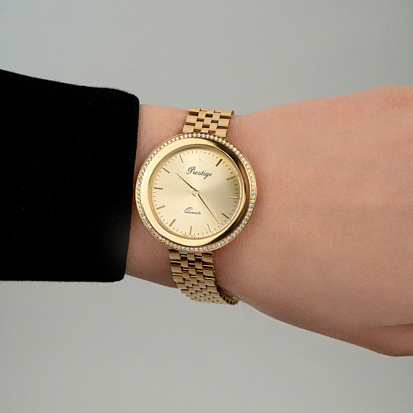 Годинник з жовтого золота з круглим циферблатом (арт. 260095ж) – зображення 3