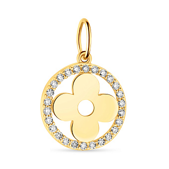 Фото Подвеска из желтого золота с фианитами (арт. 424460ж)