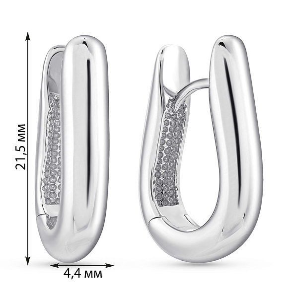 Серебряные серьги без камней (арт. 7502/9771/20) – изображение 4