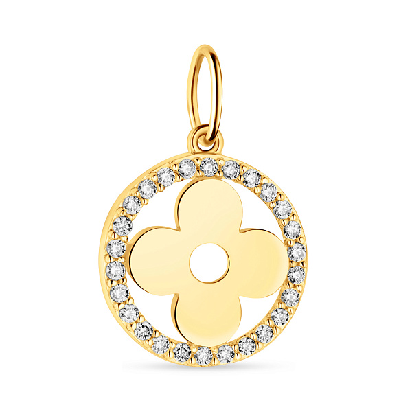 Подвеска из желтого золота с фианитами (арт. 424460ж) – изображение 1