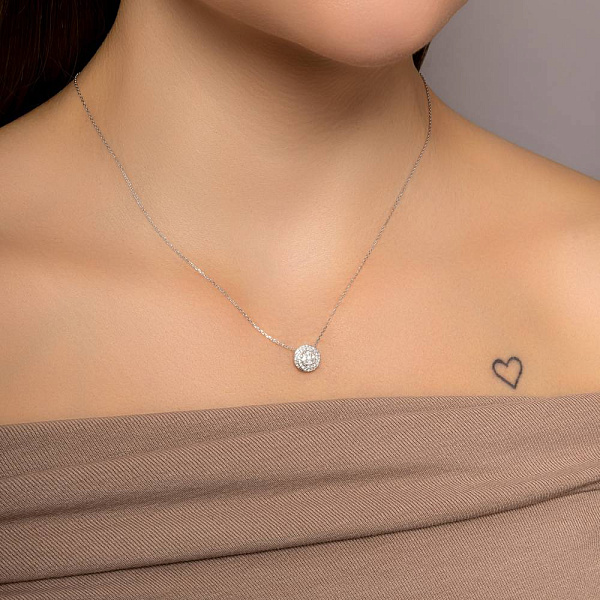 Колье из белого золота с бриллиантами (арт. Ц341215015б) – изображение 4