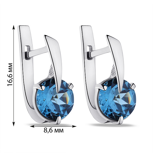 Серебряные серьги с топазом (арт. 7502/575Птгсп) – изображение 2