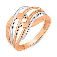 Фото Кольцо из красного золота с родированием (арт. 156473р)