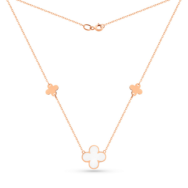 Золоте кольє Клевер з емаллю (арт. 361207еп) – зображення 2