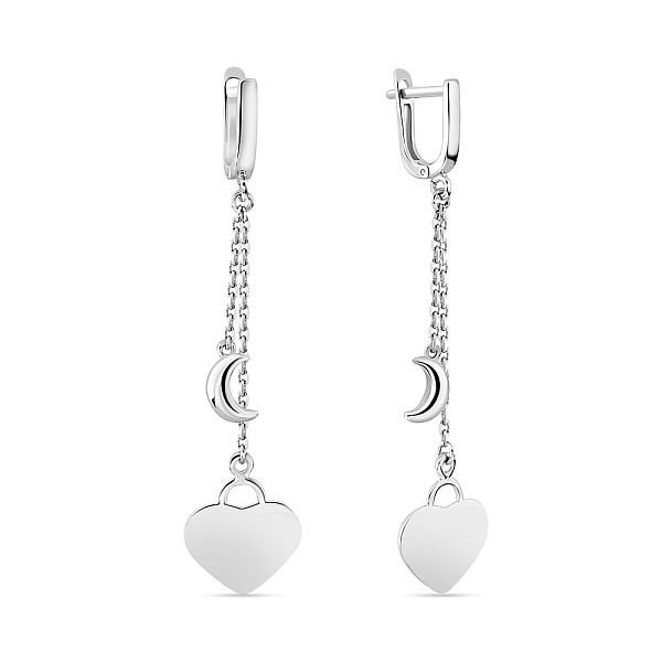 Сережки-ланцюжки з білого золота (арт. 107011б) – зображення 1