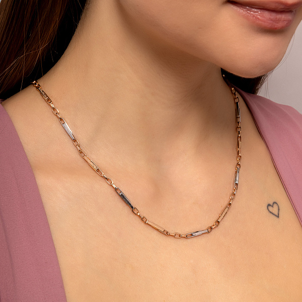 Золотая цепочка с декоративным плетением (арт. 350908кб) – изображение 3