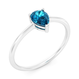 Кольцо из белого золота с топазом (арт. 141230Пбл)