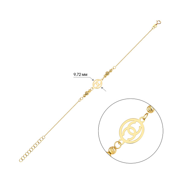 Золотой браслет в желтом цвете металла (арт. 325466ж) – изображение 5