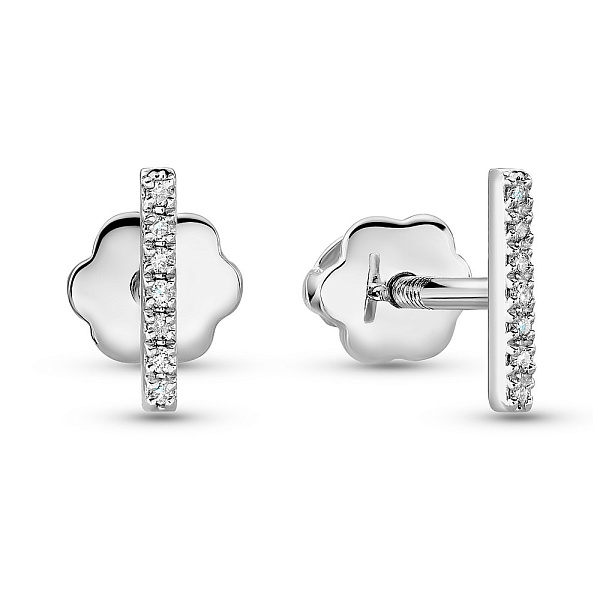 Пусеты из белого золота с бриллиантами  (арт. С341328б) – изображение 1