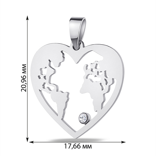 Подвес серебряный "Планета Земля" с фианитом  (арт. 7503/3595) – изображение 2