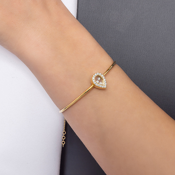 Золотий браслет з фіанітами "Крапелька" (арт. 323724ж) – зображення 2
