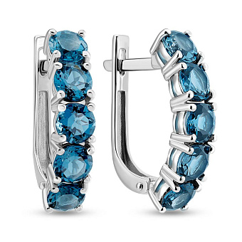 Золотые серьги с топазом лондон (арт. 111049Пбл)