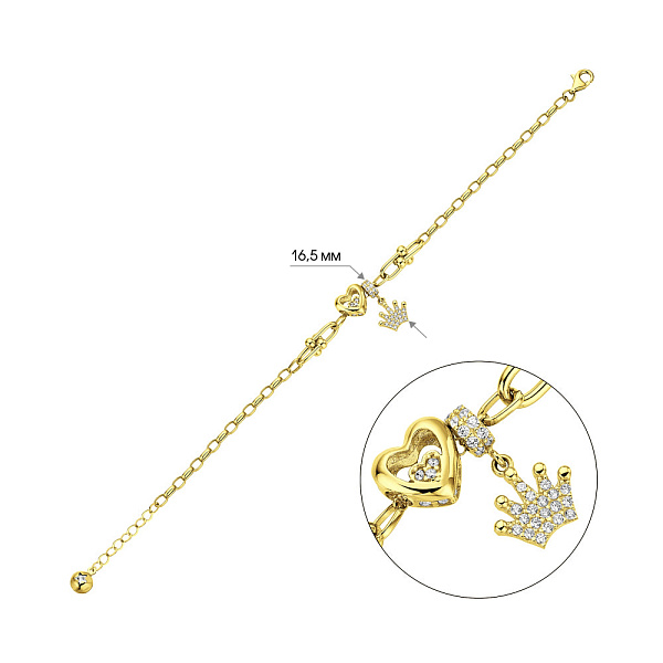 Браслет из желтого золота с фианитами (арт. 326103жП1) – изображение 2