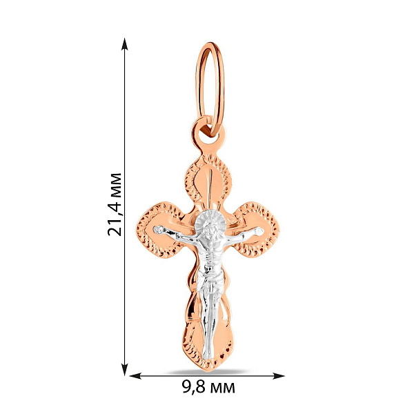 Золотий натільний хрестик з розп'яттям (арт. 518501) – зображення 2