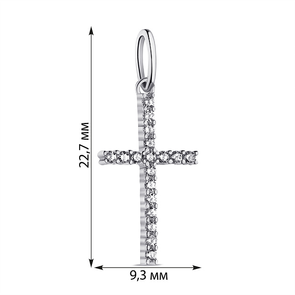 Срібний хрестик з фіанітами (арт. 7503/П2Ф/178) – зображення 2