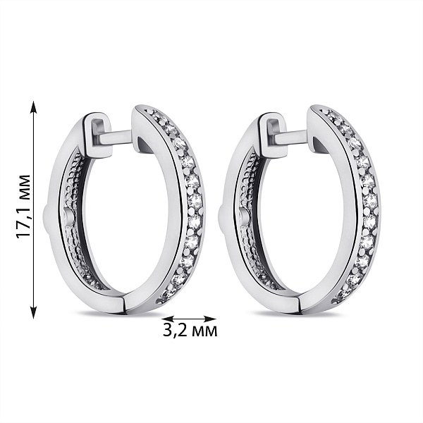 Серьги-кольца из серебра с фианитами (арт. 7502/25064р) – изображение 2