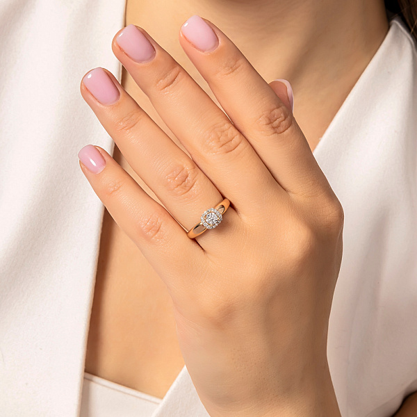 Золота каблучка з діамантами (арт. 1191986201) – зображення 2