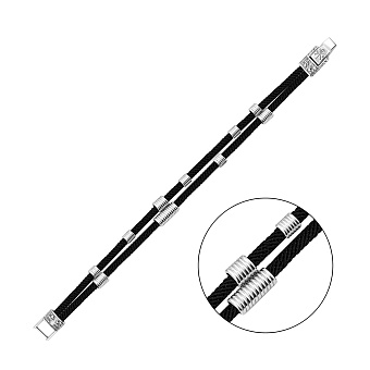 Фото Браслет із шовковою ниткою та срібними вставками (арт. 7309/2466/7)