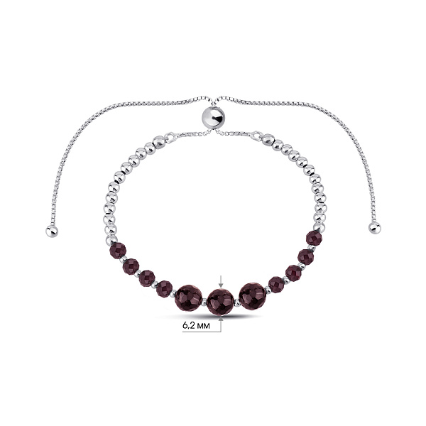 Срібний браслет з гранатом (арт. 7509/2129011Г) – зображення 2