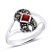 Серебряное кольцо с корундом и марказитами (арт. 7401/4215мркКр) – изображение 1