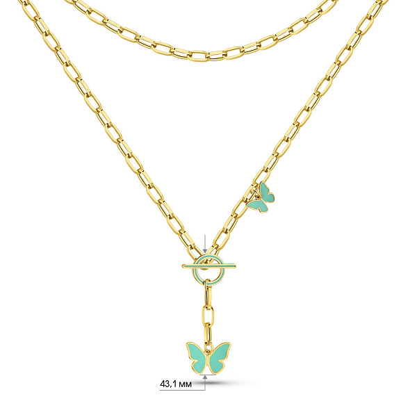 Золотое колье с эмалью (арт. 352841жебрз) – изображение 6