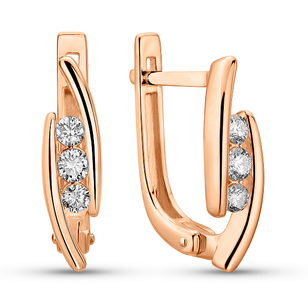 Серьги из красного золота с бриллиантами (арт. С011535020) – изображение 1