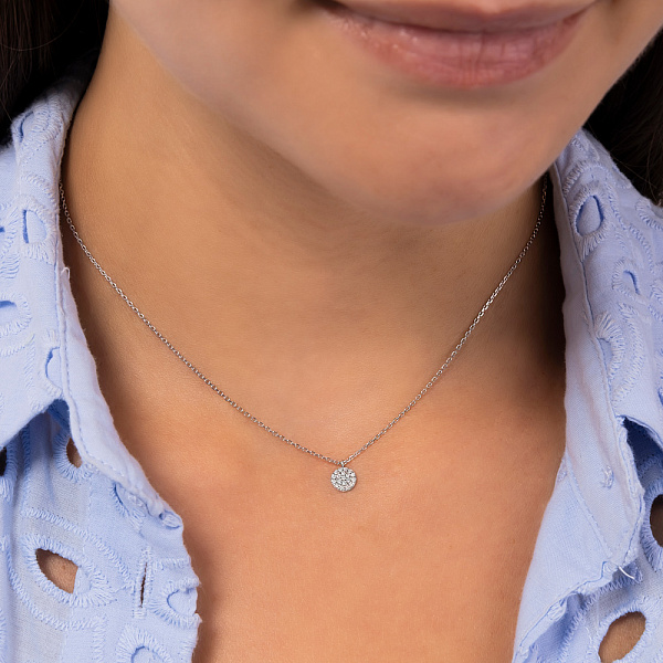 Кольє з білого золота з діамантами (арт. Ц011480010б) – зображення 3