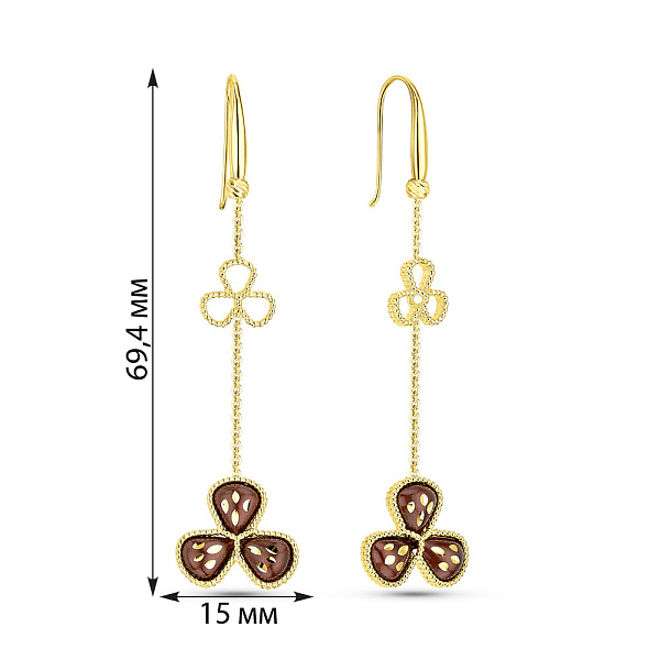 Серьги из желтого золота Francelli (арт. 1091242жкр) – изображение 2